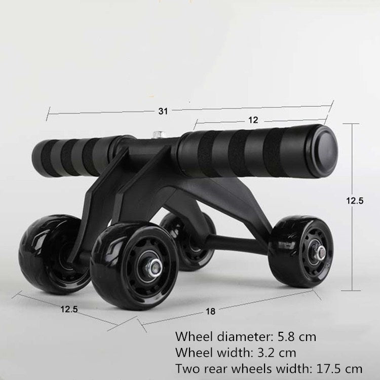 Multifunctional Frog-Style Four-wheel Abdominal Wheel Abdominal Muscle Exercise Fitness Equipment Reluova