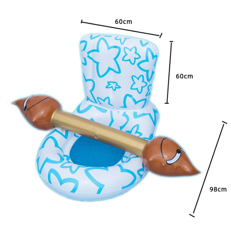 4 in 1 Toilet-shaped Inflatable Floating Row + Poop-shaped Water Inflatable Sports Game Combat Stick Water-to-water Collision Game Inflatable Equipment Set Reluova