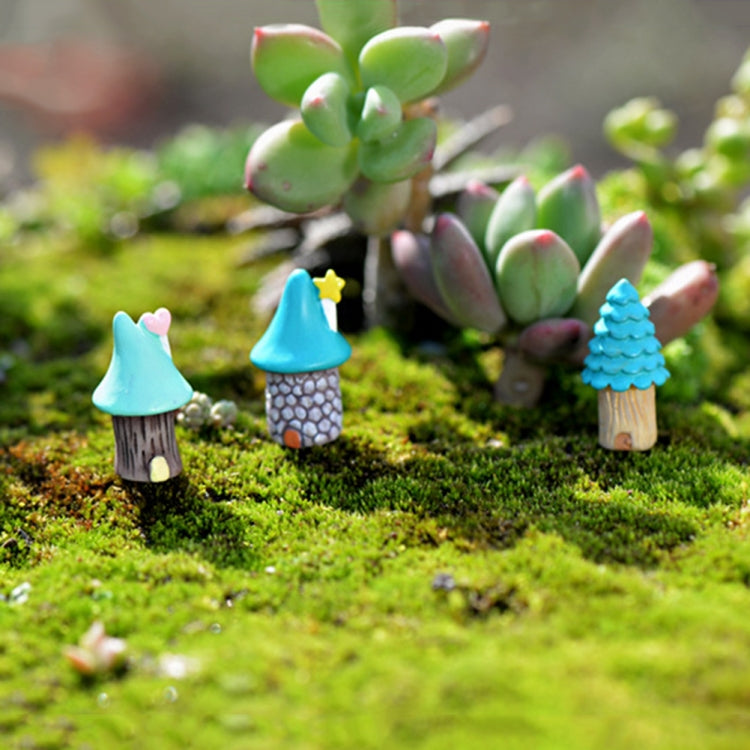 2 PCS Cartoon Tree House Moss Micro-landscape Fleshy Ornaments Jewelry, Random Style Delivery-Reluova