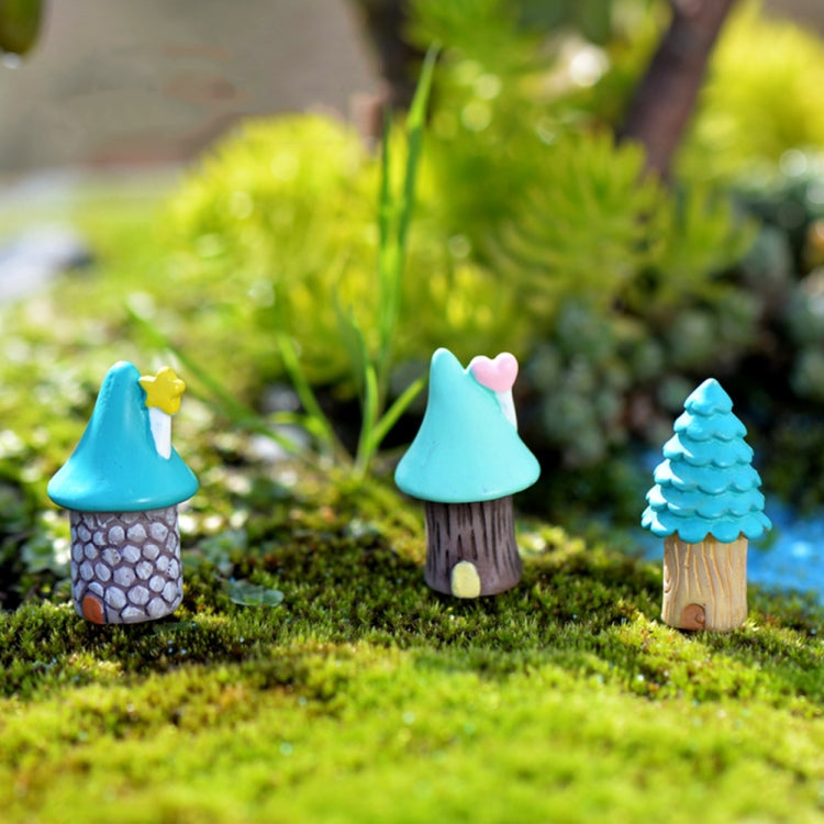 2 PCS Cartoon Tree House Moss Micro-landscape Fleshy Ornaments Jewelry, Random Style Delivery-Reluova