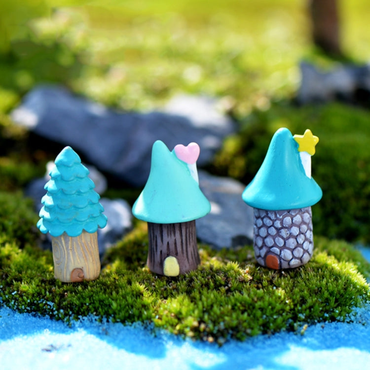 2 PCS Cartoon Tree House Moss Micro-landscape Fleshy Ornaments Jewelry, Random Style Delivery-Reluova