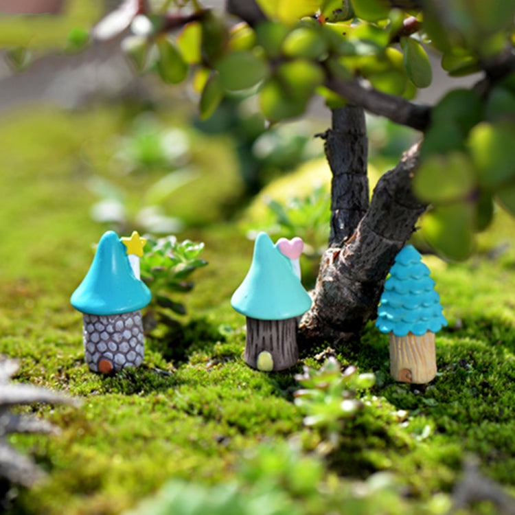 2 PCS Cartoon Tree House Moss Micro-landscape Fleshy Ornaments Jewelry, Random Style Delivery-Reluova