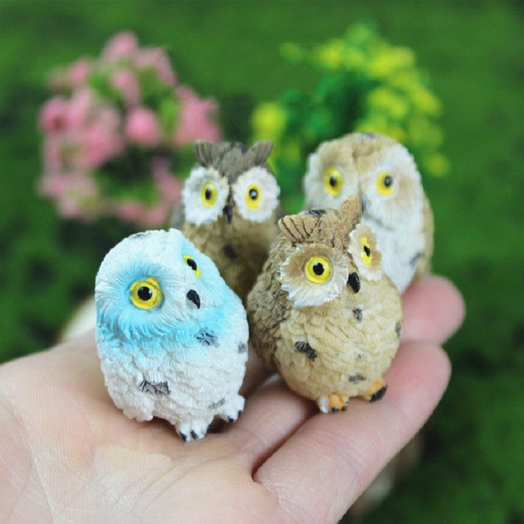 4 PCS/Set Mini Simulation Owl Gardening Decorative Animal Ornaments My Store