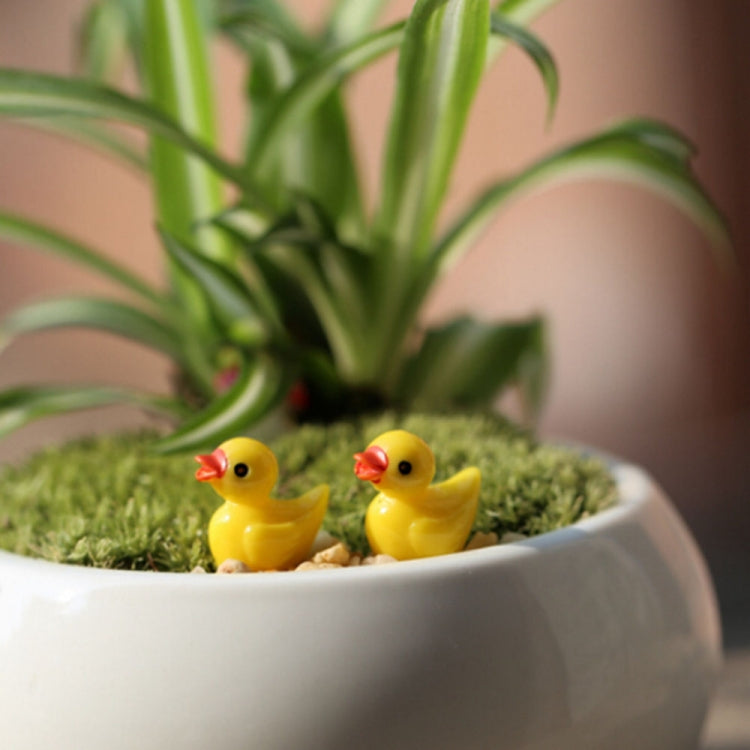 5 PCS Mini Doll House Accessories Resin Three-dimensional Small Yellow Duck Plant Decoration My Store