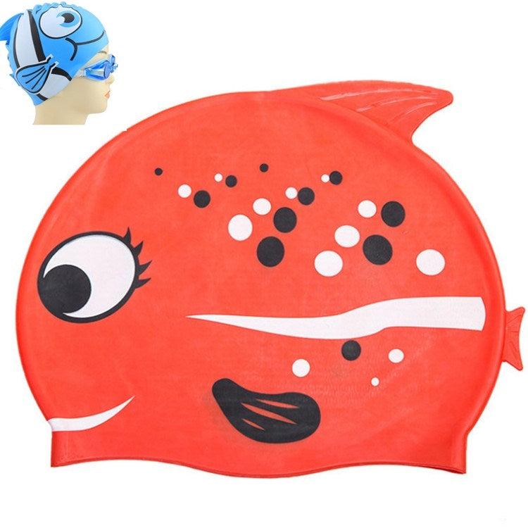 Ear Protection Small Fish Pattern Diving Cap Children Silicone Swimming Cap