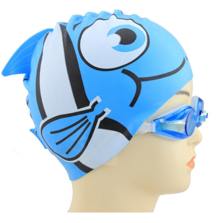 Ear Protection Small Fish Pattern Diving Cap Children Silicone Swimming Cap