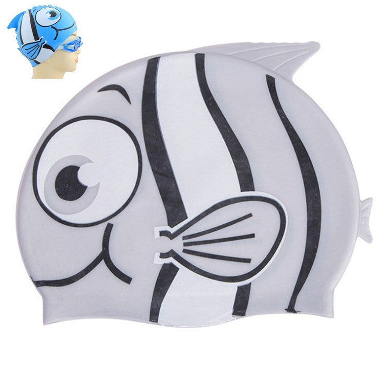 Ear Protection Small Fish Pattern Diving Cap Children Silicone Swimming Cap