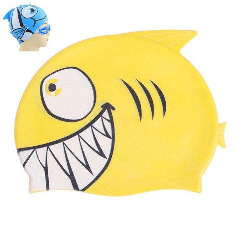 Ear Protection Small Fish Pattern Diving Cap Children Silicone Swimming Cap