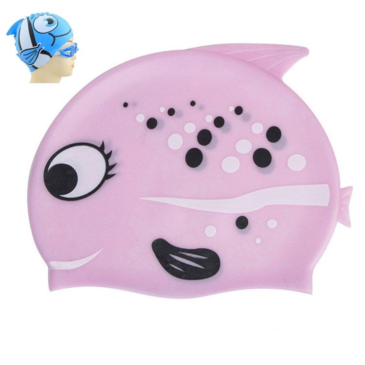 Ear Protection Small Fish Pattern Diving Cap Children Silicone Swimming Cap