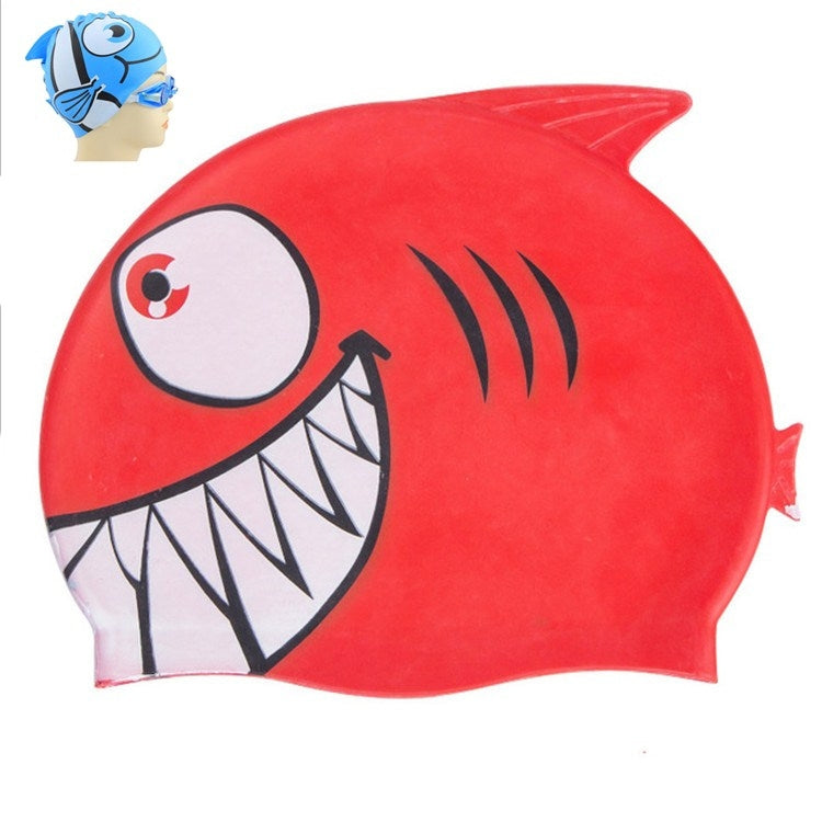 Ear Protection Small Fish Pattern Diving Cap Children Silicone Swimming Cap