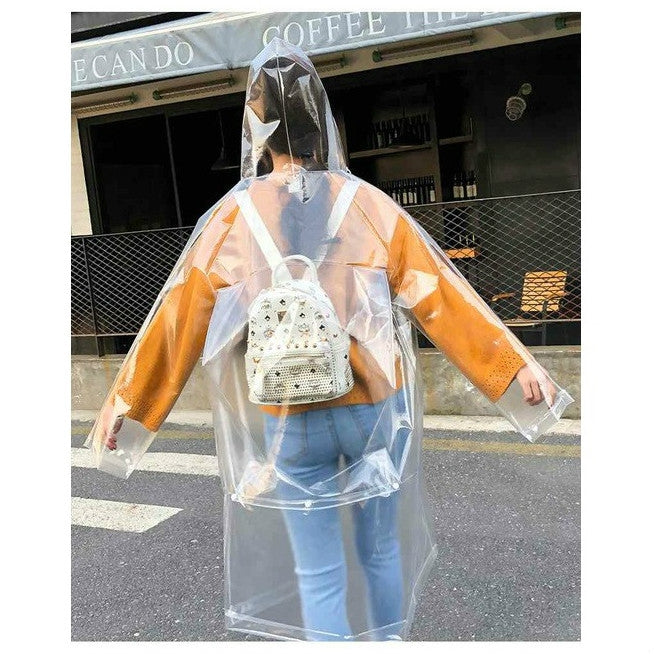 Stylish Portable Outdoor Transparent EVA Raincoat