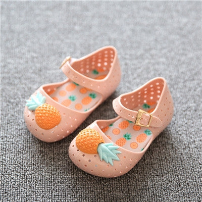 Mini Pineapple Fruit Hole Summer Jelly Children Shoes Plain Rain Boot Reluova