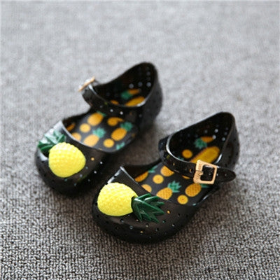 Mini Pineapple Fruit Hole Summer Jelly Children Shoes Plain Rain Boot Reluova