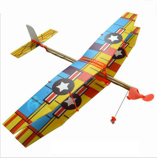 DIY Assemble Rubber Powered Model Plane Glider Aircraft Toy Educational Toys, Random Style Delivery Reluova