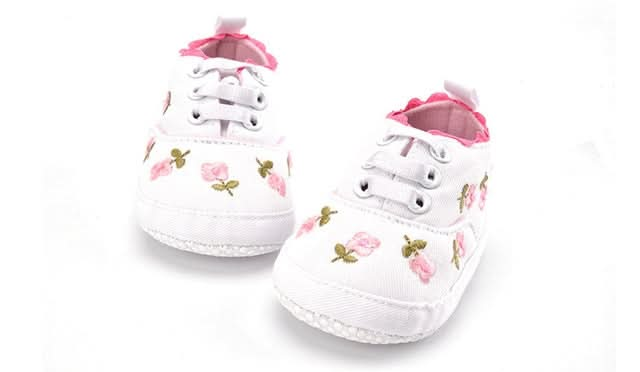 Baby Girl Shoes Lace Floral Embroidered Soft Shoes Walking Toddler Kids Shoes Reluova