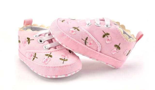 Baby Girl Shoes Lace Floral Embroidered Soft Shoes Walking Toddler Kids Shoes Reluova