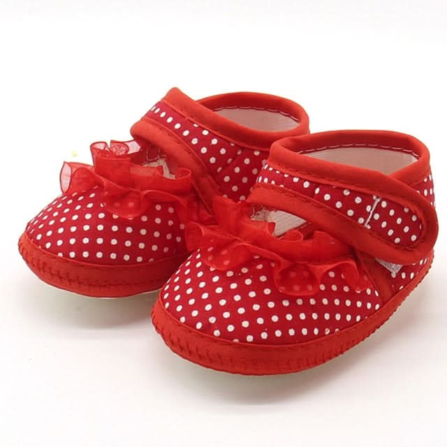 Baby Infant Shoes Girls Dot Lace Soft Sole Prewalker Warm Casual Flats Shoes Reluova