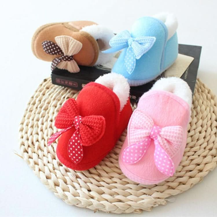 Spring Autumn and Winter Baby Cotton Shoes Boots Thick Warm Soft Bottom Bow Toddler Shoes Reluova