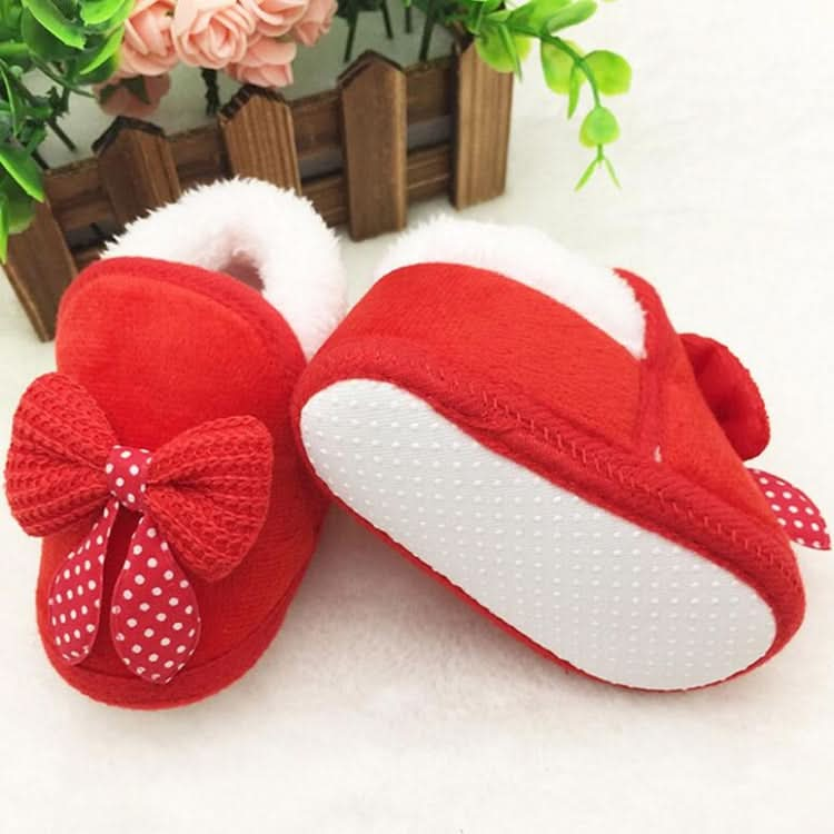 Spring Autumn and Winter Baby Cotton Shoes Boots Thick Warm Soft Bottom Bow Toddler Shoes Reluova