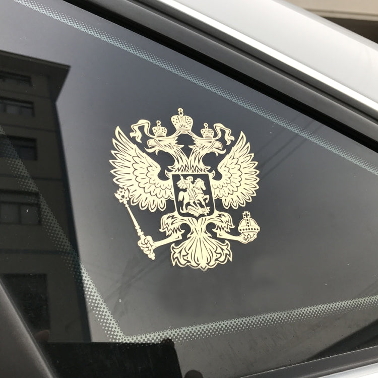 10 PCS PITREW Coat of Arms of Russia Emblem Nickel Metal Car Stickers Decals, Random Color