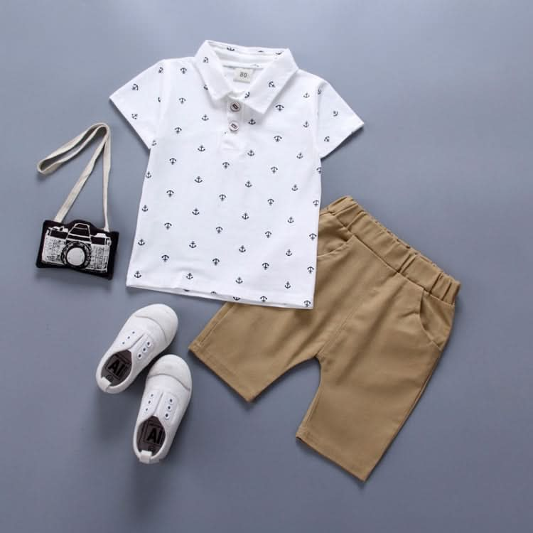 Boy Print Polo Shirt + Shorts Set Reluova