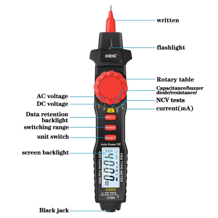 ANENG A3004 Multi-Function Pen-Type High-Precision Smart Multimeter Reluova