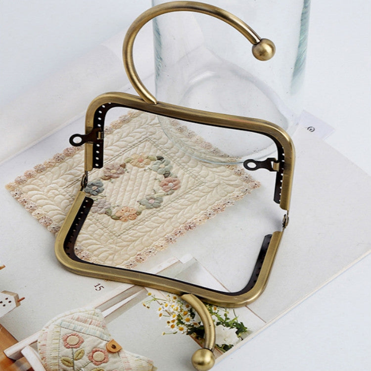 Square Frame Handbag Purse Metal Handle Accessories My Store