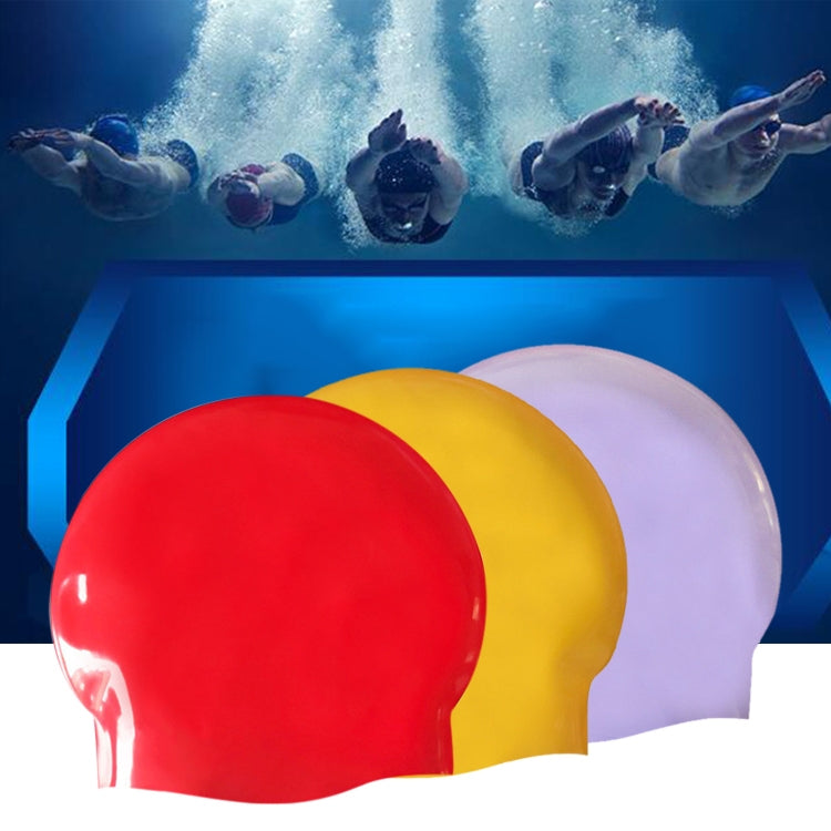 Glossy Seamless Pure Silicone High Elasticity Professional Swimming Cap