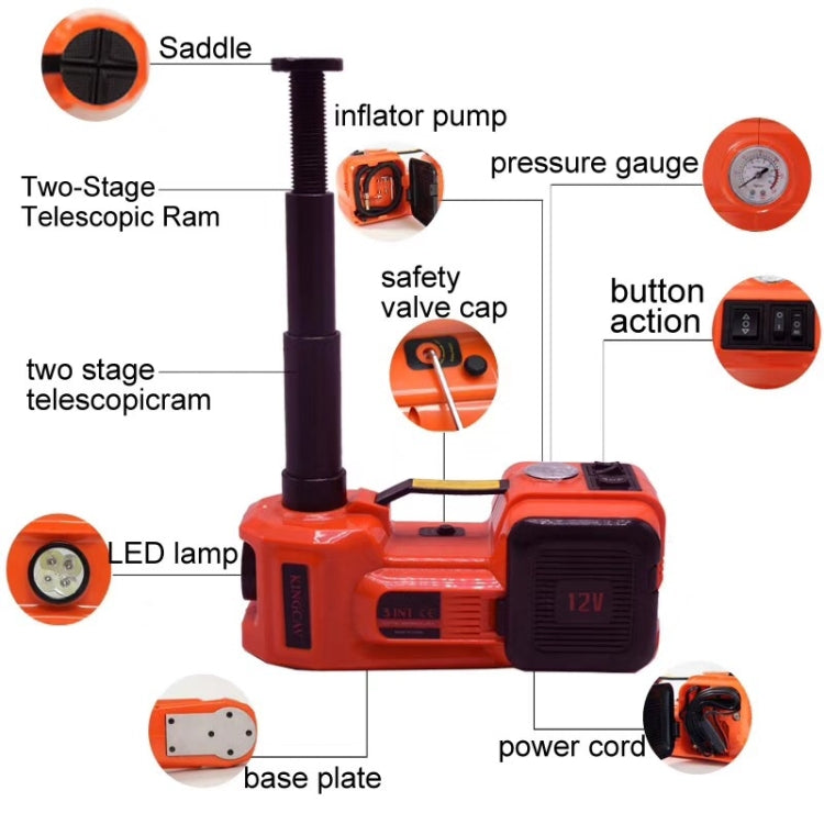 3 In 1 Car Electric Jack Air Pump Electric Wrench Maintenance Tools Set