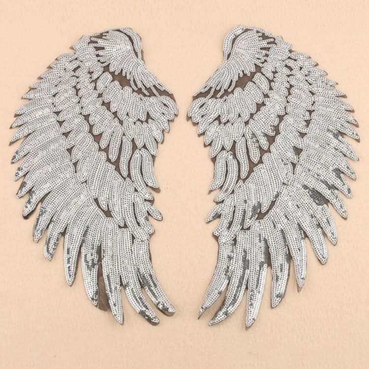 A Pair Sequin Feather Wing Shape Clothing Patch Sticker DIY Clothing Accessories-Reluova