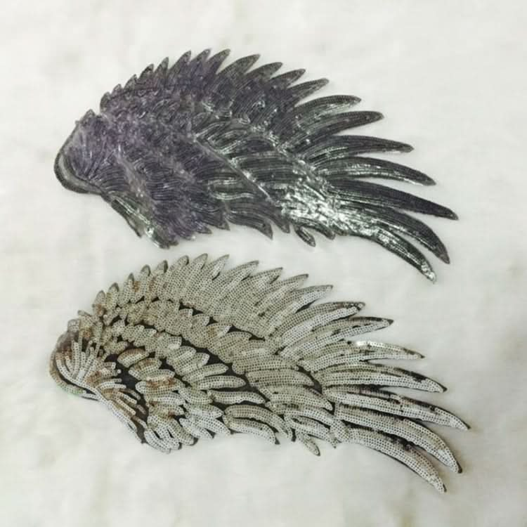 A Pair Sequin Feather Wing Shape Clothing Patch Sticker DIY Clothing Accessories-Reluova