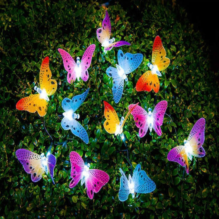 Solar Powered Butterfly Fiber Optic Fairy String Waterproof Christmas Outdoor Garden Holiday Lights My Store