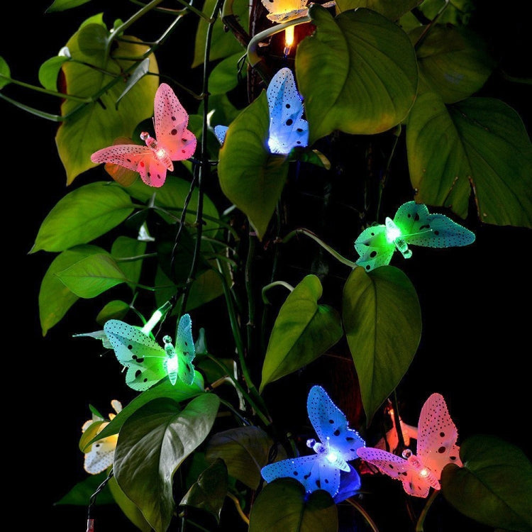 Solar Powered Butterfly Fiber Optic Fairy String Waterproof Christmas Outdoor Garden Holiday Lights My Store