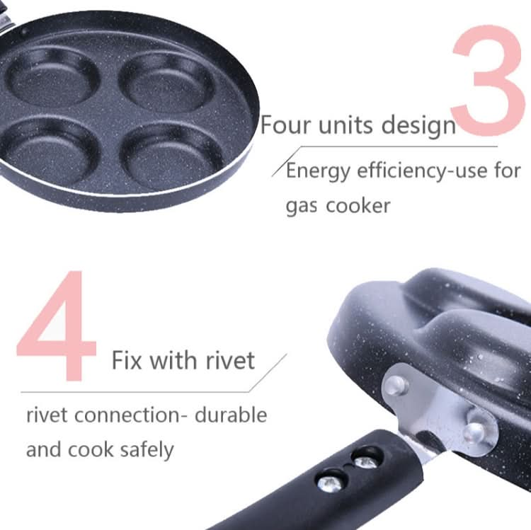 Multifunction Nonstick Frying Pan Aluminium Alloy 4 Units Cookware Fry Egg Pan Pancake Steak Pan for Gas Cooker Reluova