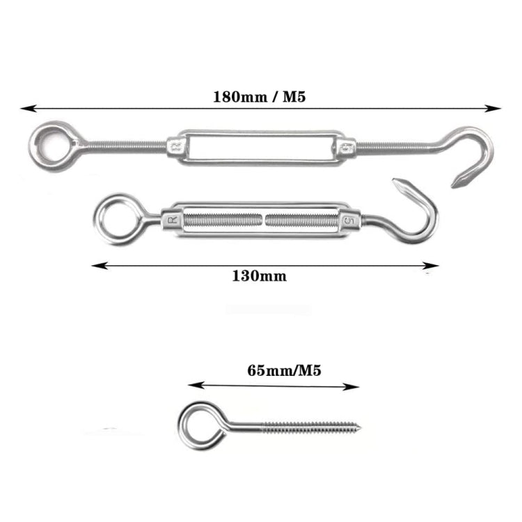 Flower Basket Screws 304 Stainless Steel Wire Rope Hook Tensioner