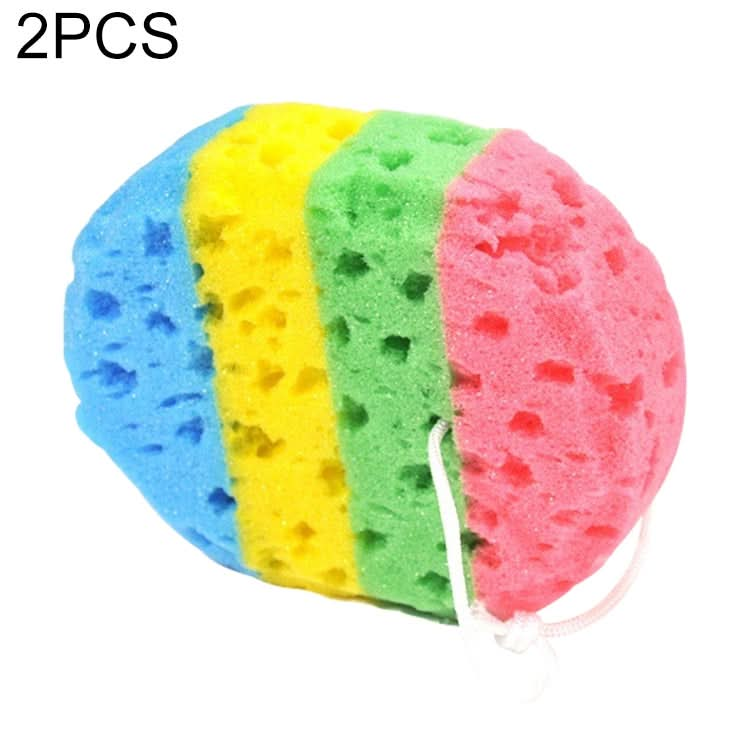 2 PCS Four-color Oval Seaweed Bath Sponge-Reluova