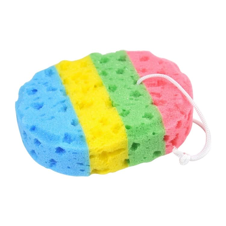 2 PCS Four-color Oval Seaweed Bath Sponge