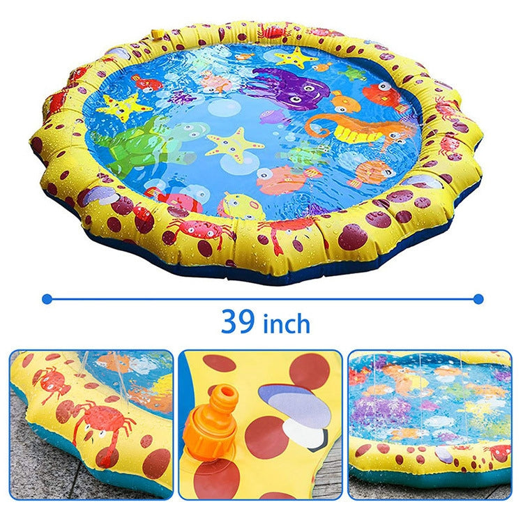 Cartoon Pattern Round Inflatable Outdoor Lawn Sprinkler Pad Children Pad, Diameter: 100cm