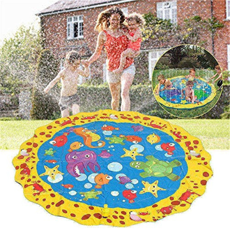 Cartoon Pattern Round Inflatable Outdoor Lawn Sprinkler Pad Children Pad, Diameter: 100cm Reluova