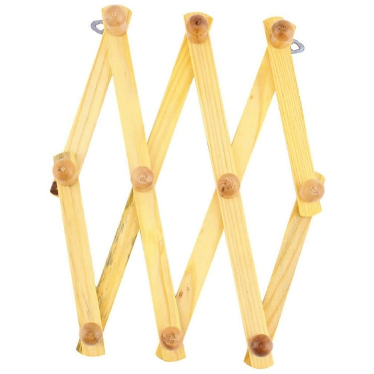 Solid Wooden Retractable Wall Hanging Folding Coat Rack Drying Rack