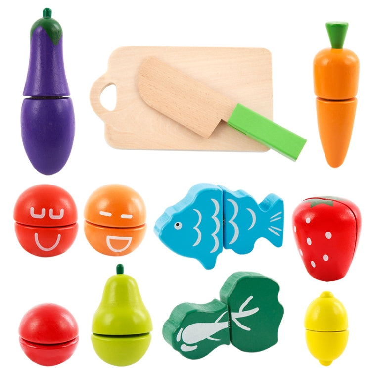 Woodiness Fruit Vegetables Cutting Toy Early Development and Education Toy for Children Reluova