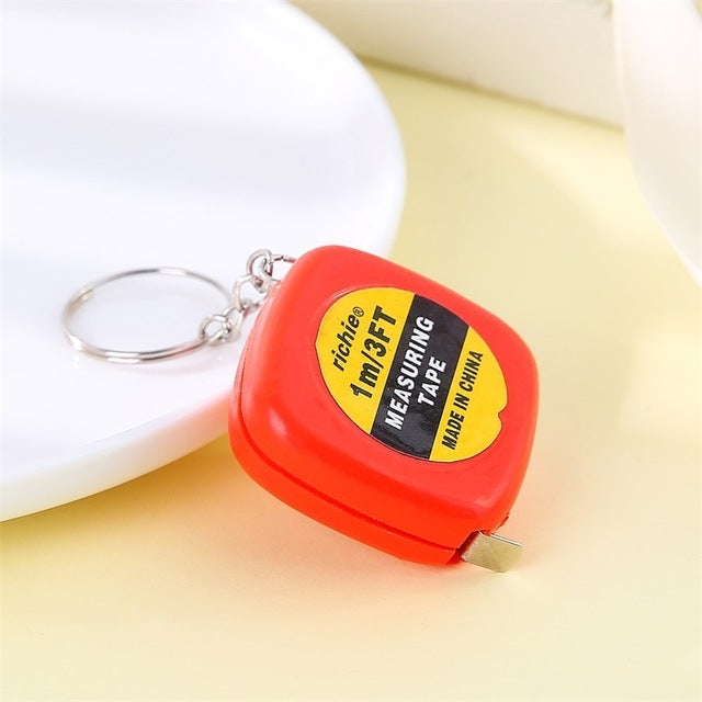 4 PCS Portable Easy to Retract Square Small Tape Measure Key Ring Pendant My Store