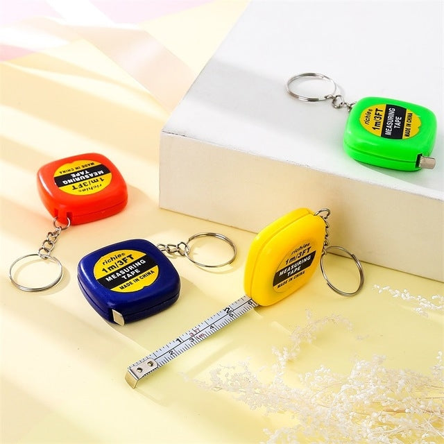 4 PCS Portable Easy to Retract Square Small Tape Measure Key Ring Pendant My Store