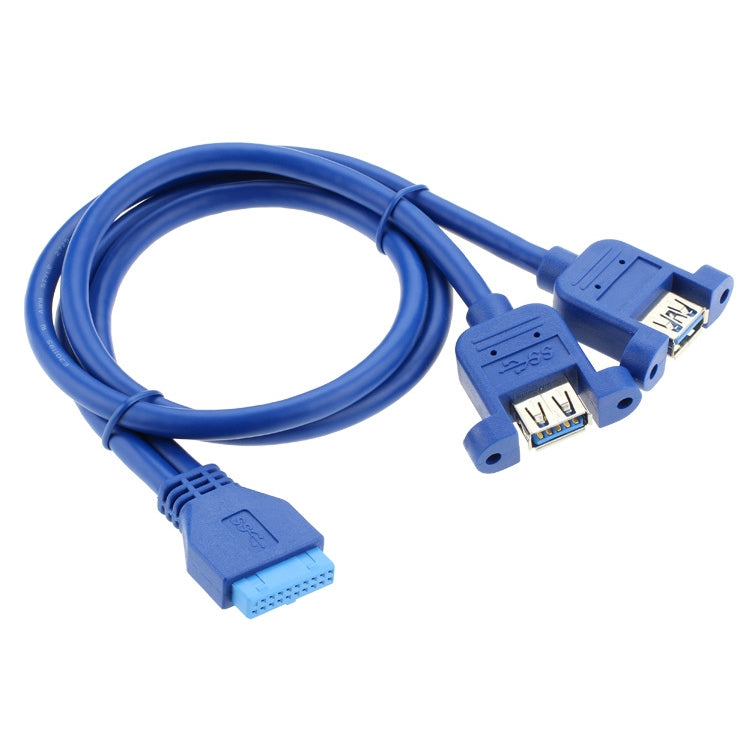 50CM USB3.0 Data Cable Motherboard 20p To Dual Usb3.0 Baffle Line With Ear My Store