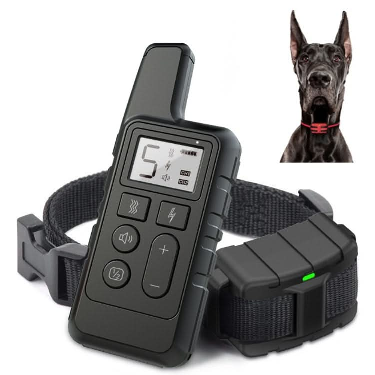 500m Dog Training Bark Stopper Remote Control Electric Shock Waterproof Electronic Collar(Black)-Reluova