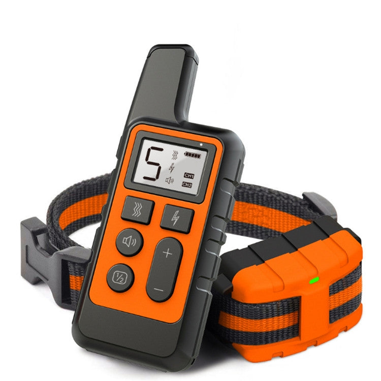 500m Dog Training Bark Stopper Remote Control Electric Shock Waterproof Electronic Collar(Orange)-Reluova