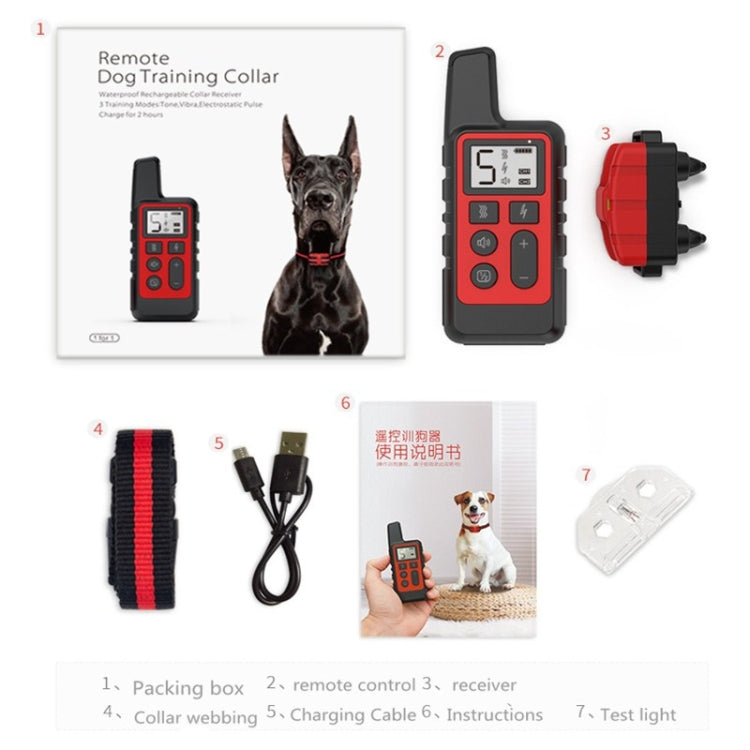 500m Dog Training Bark Stopper Remote Control Electric Shock Waterproof Electronic Collar(Orange)-Reluova