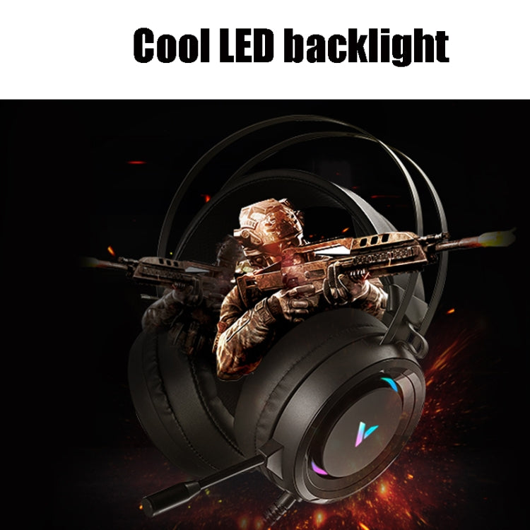 Rapoo VH500C Desktop Computer 7.1 Channel RGB Luminous Game Headset with Short Microphone, Cable Length: 2.2m