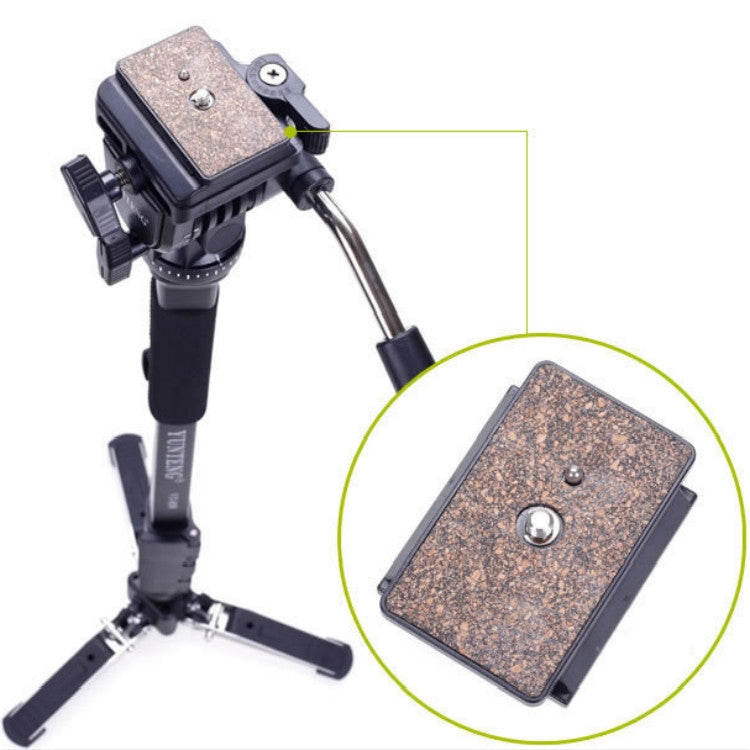 YUNTENG VCT-288RM SLR Camera Monopod Camera Support Foot Hydraulic Head Professional Photography Stand, Max Height: 1.48m