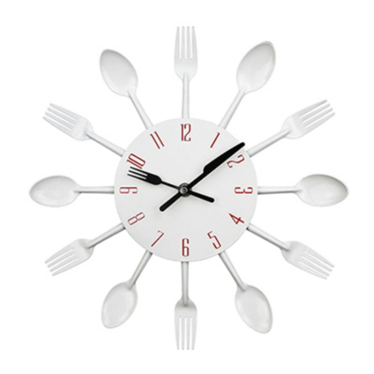 Cutlery Metal Kitchen Wall Clock Spoon Fork Creative Quartz Wall Mounted Clocks Modern Design Decorative Horloge My Store